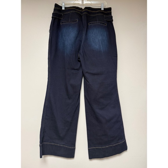 INC International Concepts Denim Wide Leg Cropped Jeans Womens‎ Size 16 33S Dark - Picture 7 of 8